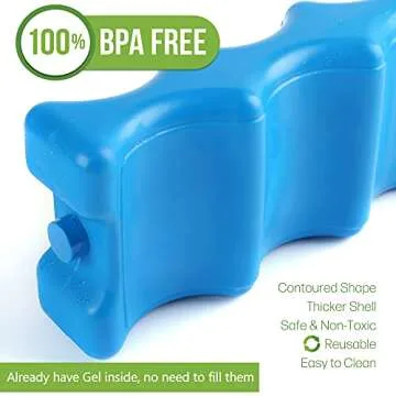 Ice Packs for Coolers, Breastmilk Bottle Storage, Lunch Box, Insulated Bags, 4-Pack Contoured Freeze...