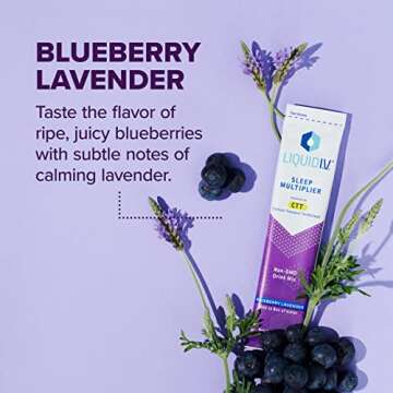 Liquid I.V.® Hydration Multiplier® +Sleep - Blueberry Lavender - Electrolyte Powder Drink Mix Packets | Convenient Single-Serving Sticks | Non-GMO | 10 Servings (Pack of 1)