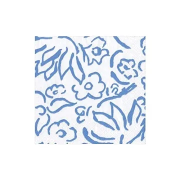 Elegant Caspari Matisse Paper Cocktail Napkins in Blue