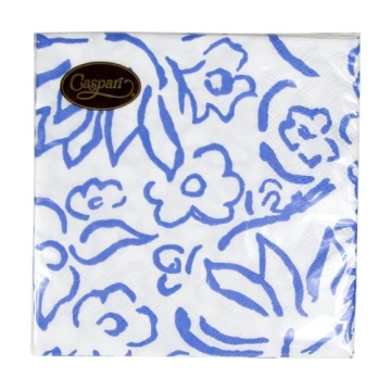 Elegant Caspari Matisse Paper Cocktail Napkins in Blue