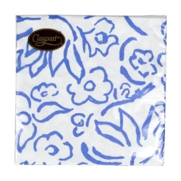 Elegant Caspari Matisse Paper Cocktail Napkins in Blue