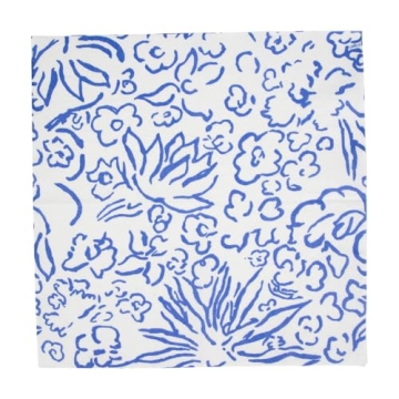 Elegant Caspari Matisse Paper Cocktail Napkins in Blue