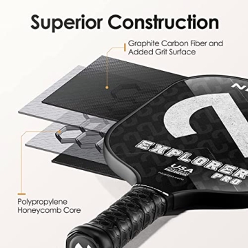 Top Pickleball Paddle with Graphite Face for All Players