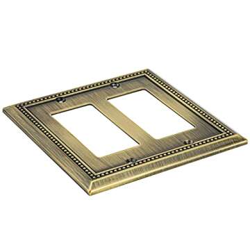 Henne Bery Sunken Pearls Heavy Duty Decorative Wall Plate Switch Plate Outlet Cover (Double Decorato...