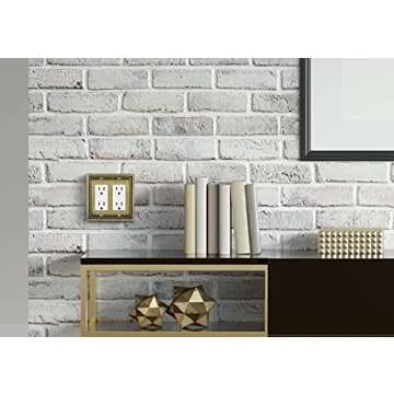 Henne Bery Sunken Pearls Heavy Duty Decorative Wall Plate Switch Plate Outlet Cover (Double Decorator, Antique Brass)