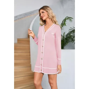 Pink Queen Long Cardigan Sweater Dress for Winter Style