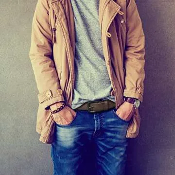 Timberland Men's Classic Buckle Jean Leather Belt - Dark Brown