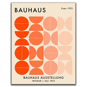 Bauhaus Mid Century Modern Wall Art - 11x14" UNFRAMED Print - Abstract, Minimal Wall Decor - Exhibit...