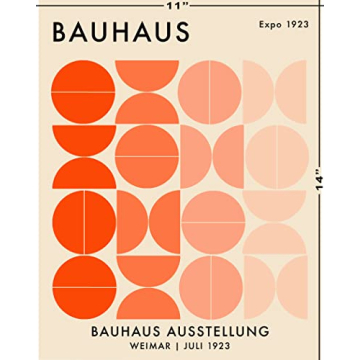 Bauhaus Mid Century Wall Art Print, 11x14 Frame Ready