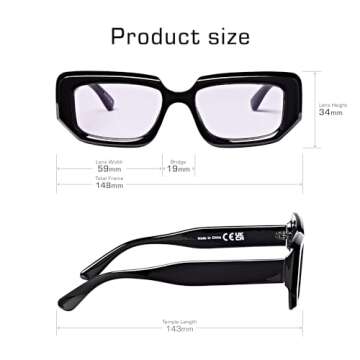 Mad Shade Sunglasses for Men & Women, Modern Classic Square Retro Fashion Shade with UV400 Protectio...