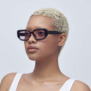 Mad Shade Sunglasses for Men & Women, Modern Classic Square Retro Fashion Shade with UV400 Protection, Oversized Bold Black