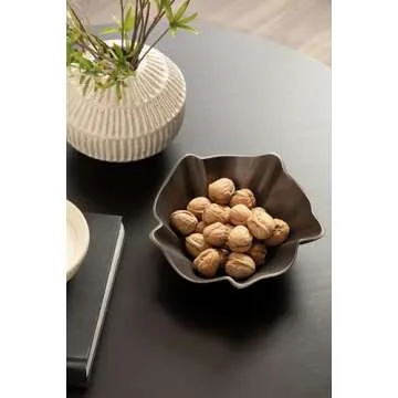 Kate and Laurel Flutte Scalloped Decorative Metal Serving Bowl, 10 x 10 x 3, Bronze, Modern Wavy Fruit Bowl for Kitchen Counter or Use as Tabletop Storage for an Entryway Table