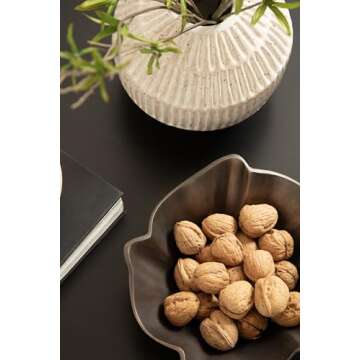 Kate and Laurel Flutte Scalloped Decorative Metal Serving Bowl, 10 x 10 x 3, Bronze, Modern Wavy Fruit Bowl for Kitchen Counter or Use as Tabletop Storage for an Entryway Table