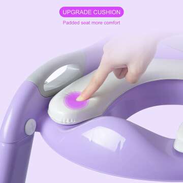 Potty Training Seat Ladder for Toddlers - Gray/Purple