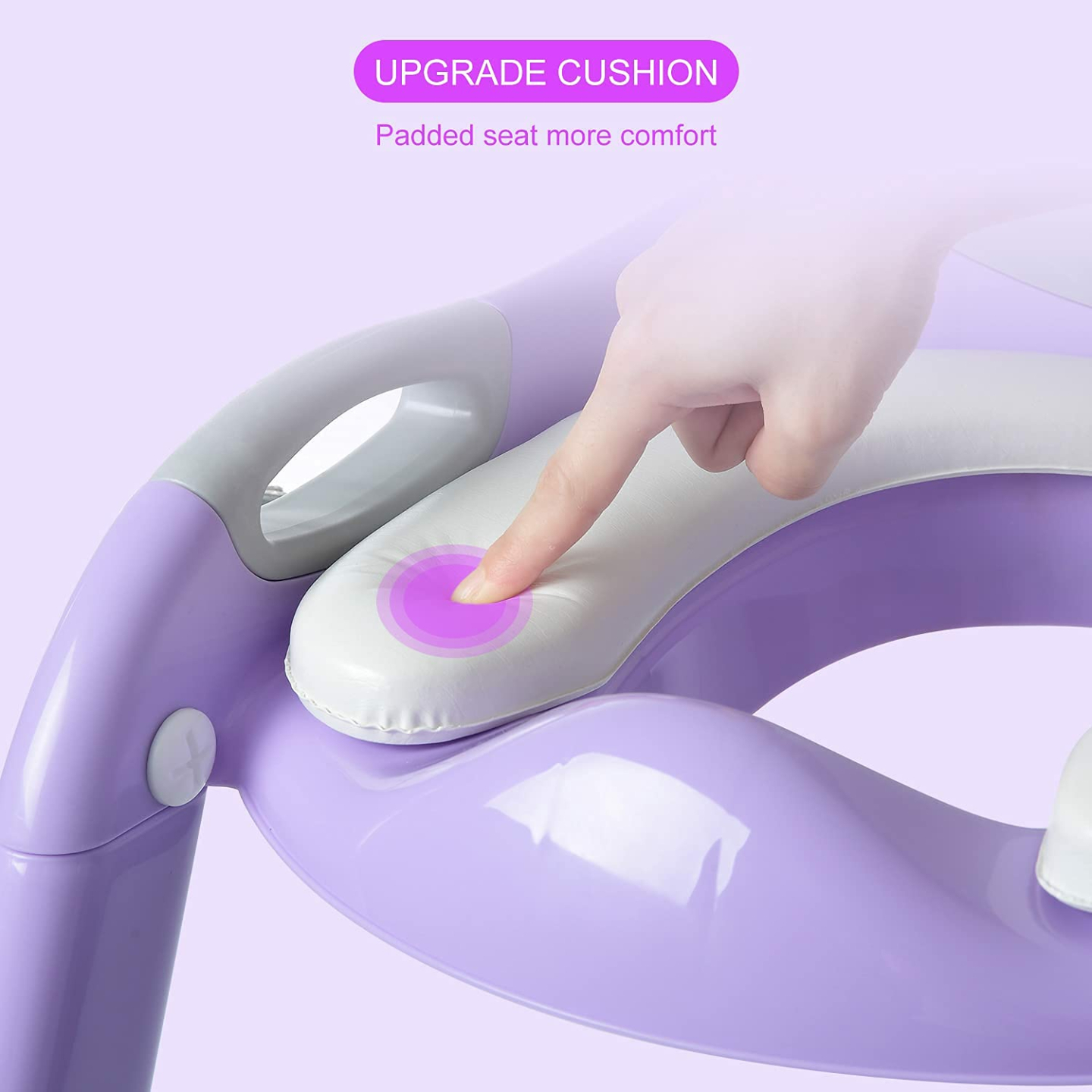 Potty Training Seat Ladder for Toddlers - Gray/Purple