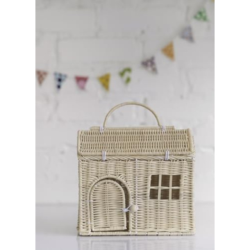 Rool Rattan House Basket Toy Storage for Kids