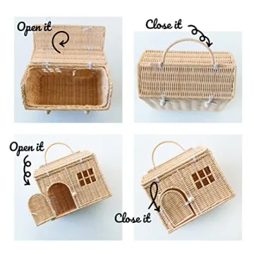 Rool Rattan House Basket Toy Storage for Kids