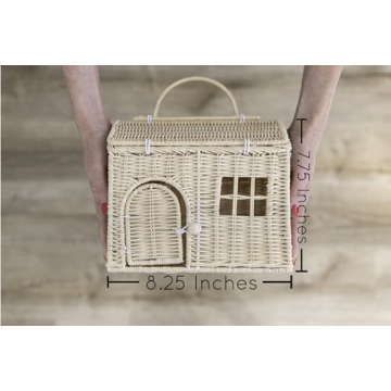 Rool Rattan House Basket Toy Storage for Kids