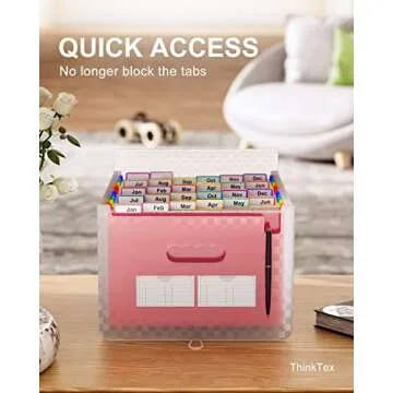ThinkTex Accordion File Organizer - 26 Pockets & A-Z Tabs