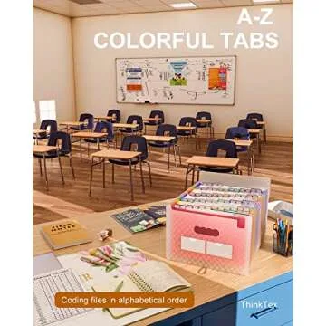 ThinkTex Accordion File Organizer - 26 Pockets & A-Z Tabs