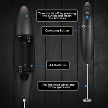 Zeattain Electric Milk Frother for Perfect Coffee Foam