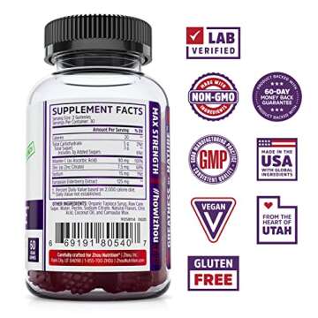 Zhou Nutrition Elder-Mune Sambucus Elderberry Gummies with Zinc and Vitamin C for Kids & Adults (Age 4+) Immune Support with Antioxidants, Vegan, Gluten Free, Non-GMO, 30 Servings, 60 Gummies