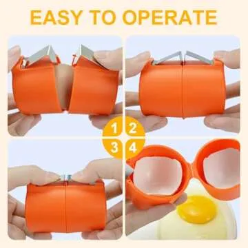 Egg Shell Opener, New Egg Cracker Tool for Raw Eggs, Handheld Eggs Breaker Multifunctional Egg Cutter Egg Cracker and Separator, Convenient Eggshell Cutter for Raw Eggs Cracking Tool (1Pcs-Orange)
