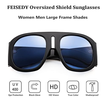 FEISEDY Retro Aviator Sunglasses UV400 Oversized Vintage