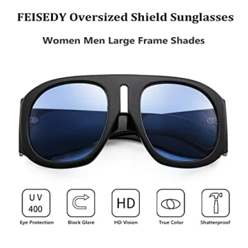 FEISEDY Retro Aviator Sunglasses UV400 Oversized Vintage