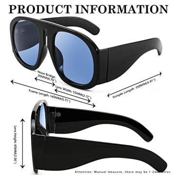 FEISEDY Retro Aviator Sunglasses UV400 Oversized Vintage