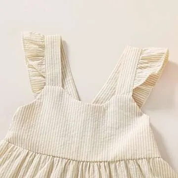 YOUNGER TREE Summer Toddler Girls Dress with Flutter Sleeves