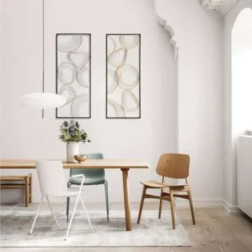 LuxenHome Large Gold and Silver Metal Wall Art Set