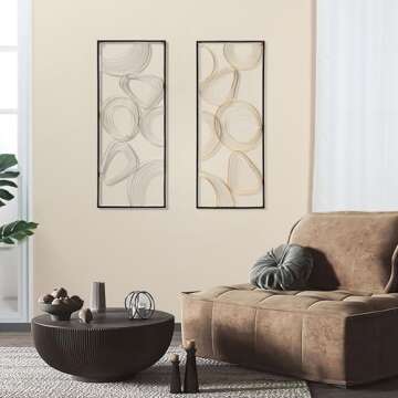 LuxenHome Large Gold and Silver Metal Wall Art Set