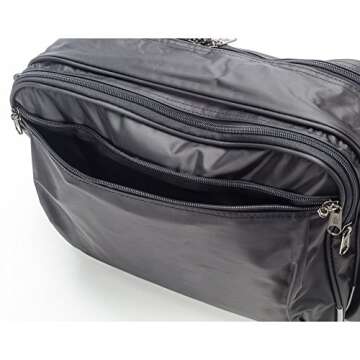 Hopkins Medical Products Original Home Health Shoulder Bag, 70D Waterproof Nylon, Fold-Down Compartment for Easy Access, Adjustable Straps, 14x11x7 inch, Black