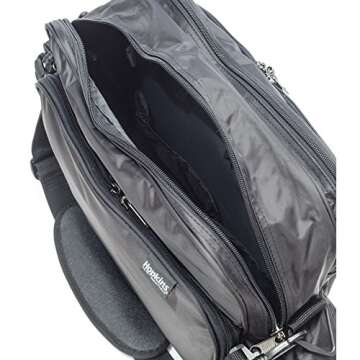 Hopkins Medical Products Original Home Health Shoulder Bag, 70D Waterproof Nylon, Fold-Down Compartment for Easy Access, Adjustable Straps, 14x11x7 inch, Black