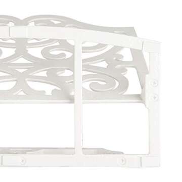 JOGREFUL Vintage Cookbook Stand Cast Iron, Decorative Metal Cookbook Recipe Holder for Bible, Easel, Textbooks, Magazine, Art, iPad, Kitchen Counter, Prayer Book Stand, 11.4L * 5.1W * 9.1H, White