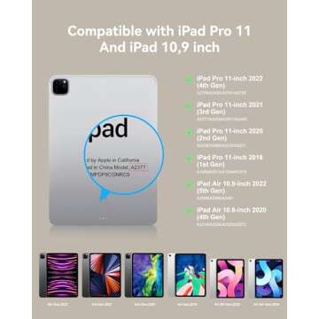 Magic Keyboard Case iPad Air 11-inch M3/M2(2025/2024), iPad Pro 11-inch (4th/3rd/2nd/1st) Gen, 2022 ...