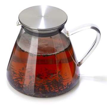 FORLIFE Fuji Glass Teapot with Filter Lid (32 ounces)
