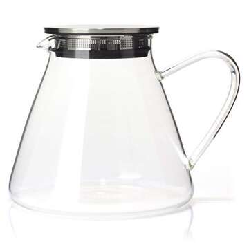 FORLIFE Fuji Glass Teapot with Filter Lid (32 ounces)