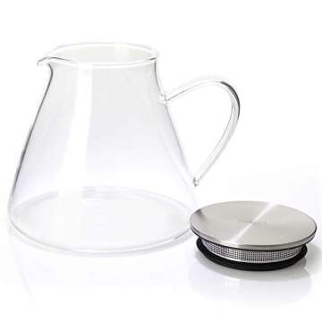 FORLIFE Fuji Glass Teapot with Filter Lid (32 ounces)