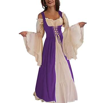 Abaowedding Womens's Medieval Renaissance Costume Cosplay Chemise and Over Dress 2X-large/3X-Large P...