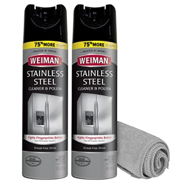Weiman Stainless Steel Cleaner & Polish Streak-Free Shine - For Refrigerators, Oven, Dishwasher, Sto...