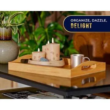 Set of 3 Eco-Friendly Bamboo Serving Trays for Versatile Use