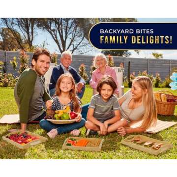 Set of 3 Bamboo Serving Trays - Ottoman Trays for Entertainment, Food and Décor - Clean, Minimal Design