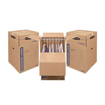 Bankers Box Tall Wardrobe Box 3 Pack, 24-in x 24-in x 40-in (7711001)