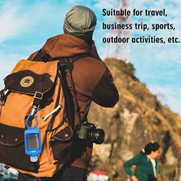 8 PCS Hand Sanitizer Holder Keychain, 60ml/2oz Empty Travel Size Bottles with Silicone Keychain, Portable Plastic Leakproof Squeeze Bottles with Flip Cap for Sanitizer Conditioner