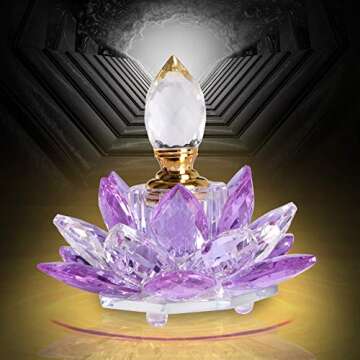 JQJ Crystal Purple Vintage Perfume Bottle | Elegant Lotus Flower Gift for Her