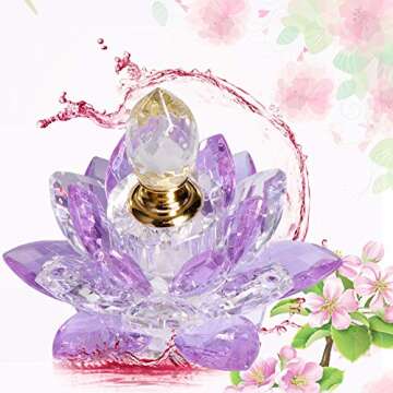 JQJ Vintage Crystal Lotus Perfume Bottle Gift for Her