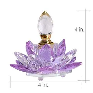 JQJ Vintage Crystal Lotus Perfume Bottle Gift for Her