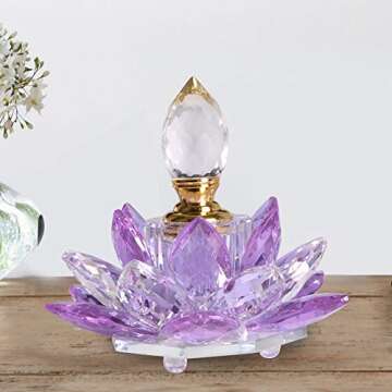 JQJ Vintage Crystal Lotus Perfume Bottle Gift for Her